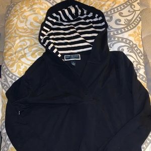 navy blue crop hoodie
